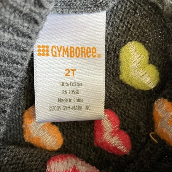 Gymboree 2T Grey Heart Knit Dress Embroidery GUC Toddler Girl - Picture 7 of 16
